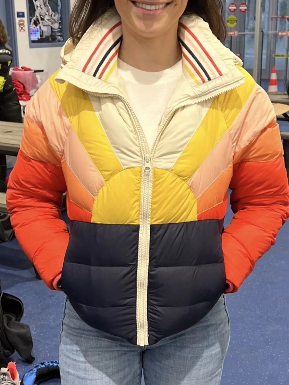 Marine Layer Archive Apres Sunset Down Puffer Jacket Retro Ski Coat Medium - Picture 3 of 14